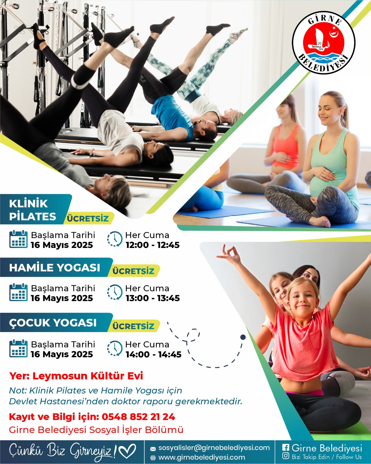 Girne Belediyesi 16 Mayıs’ta yoga derslerine başlıyor