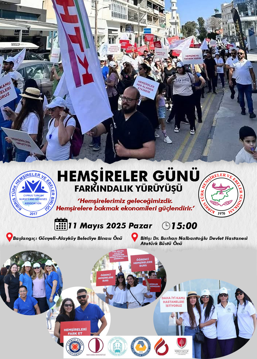 Hemşireler ve Ebeler Birliği, pazar günü hemşireler günü yürüyüşü düzenleyecek