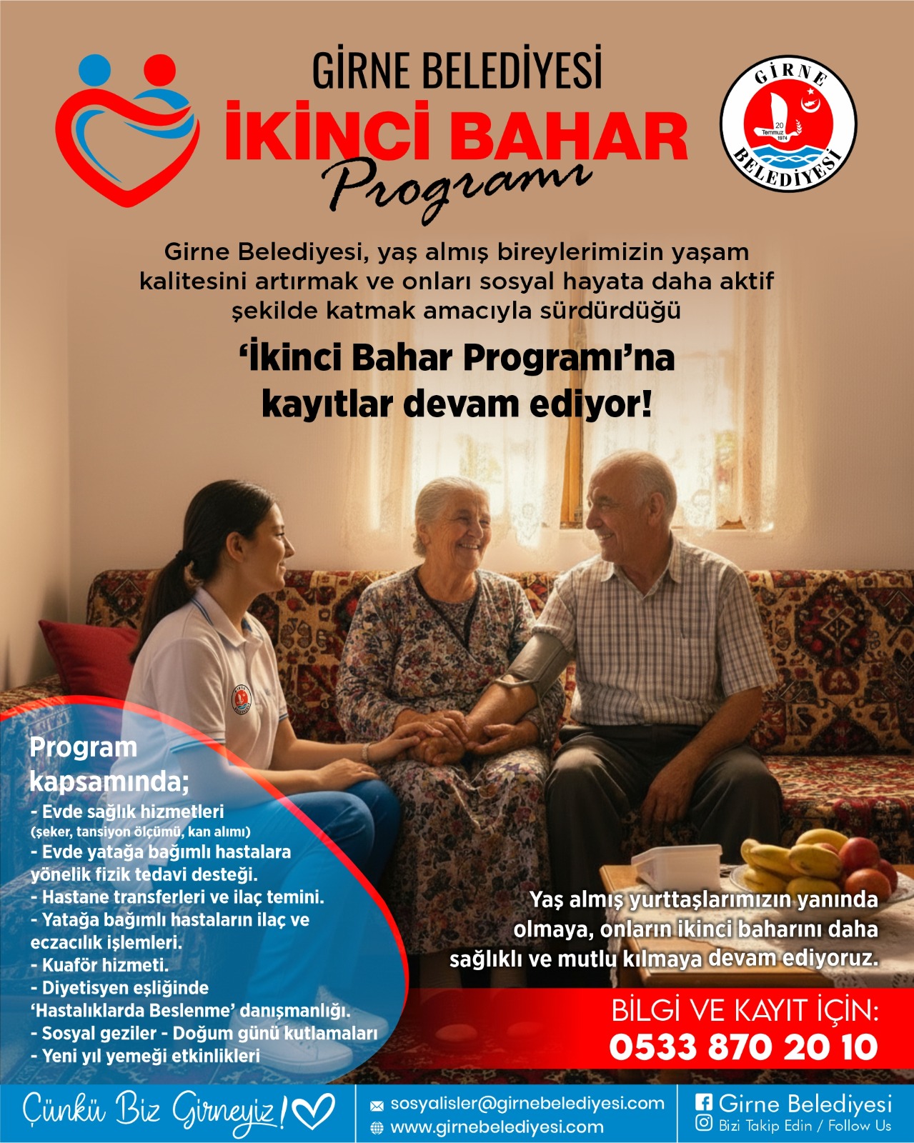 Girne Belediyesi ‘İkinci Bahar Programı’ kayıtları devam ediyor