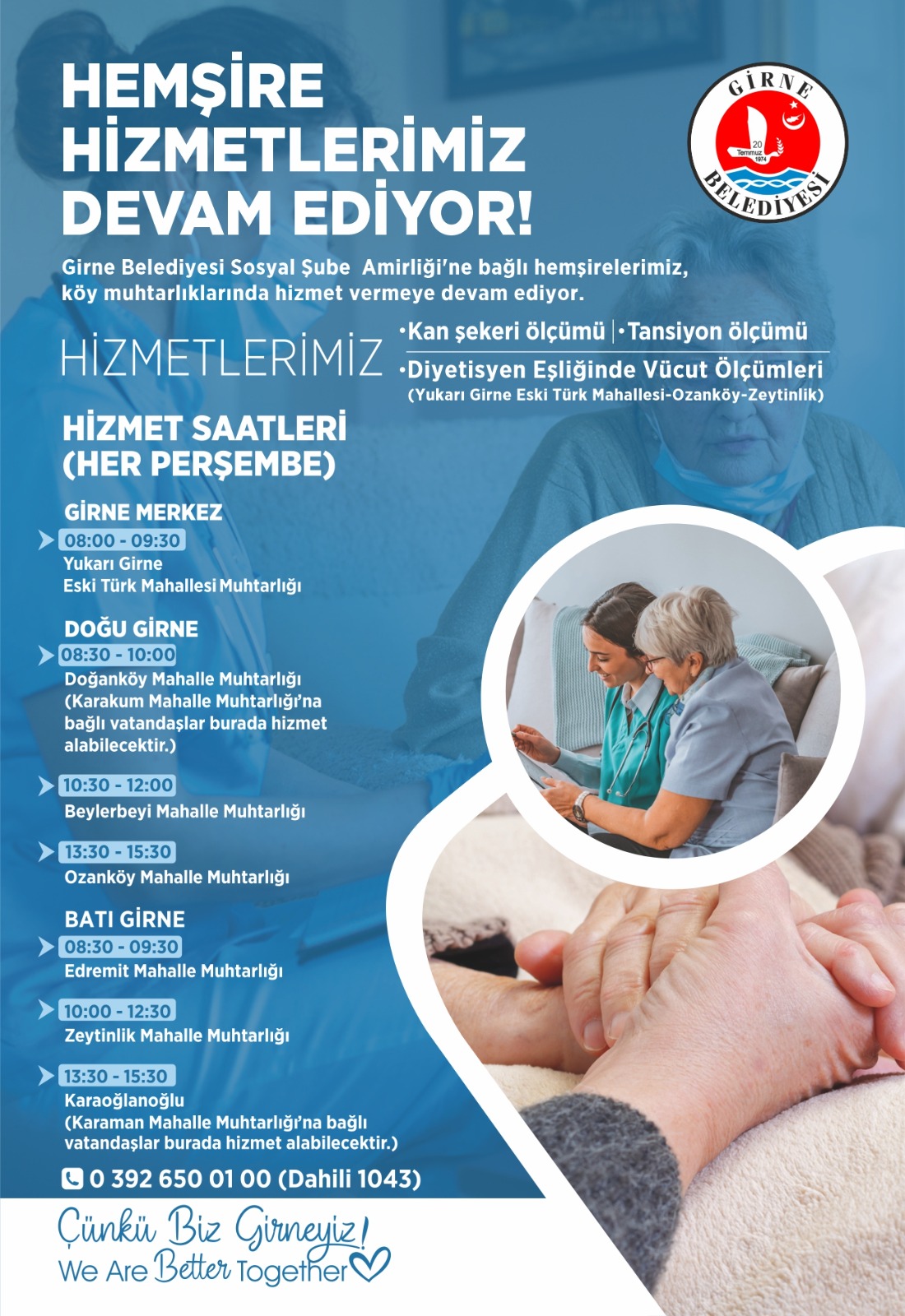 Girne Belediyesi köylerde hemşirelik hizmetlerine devam ediyor