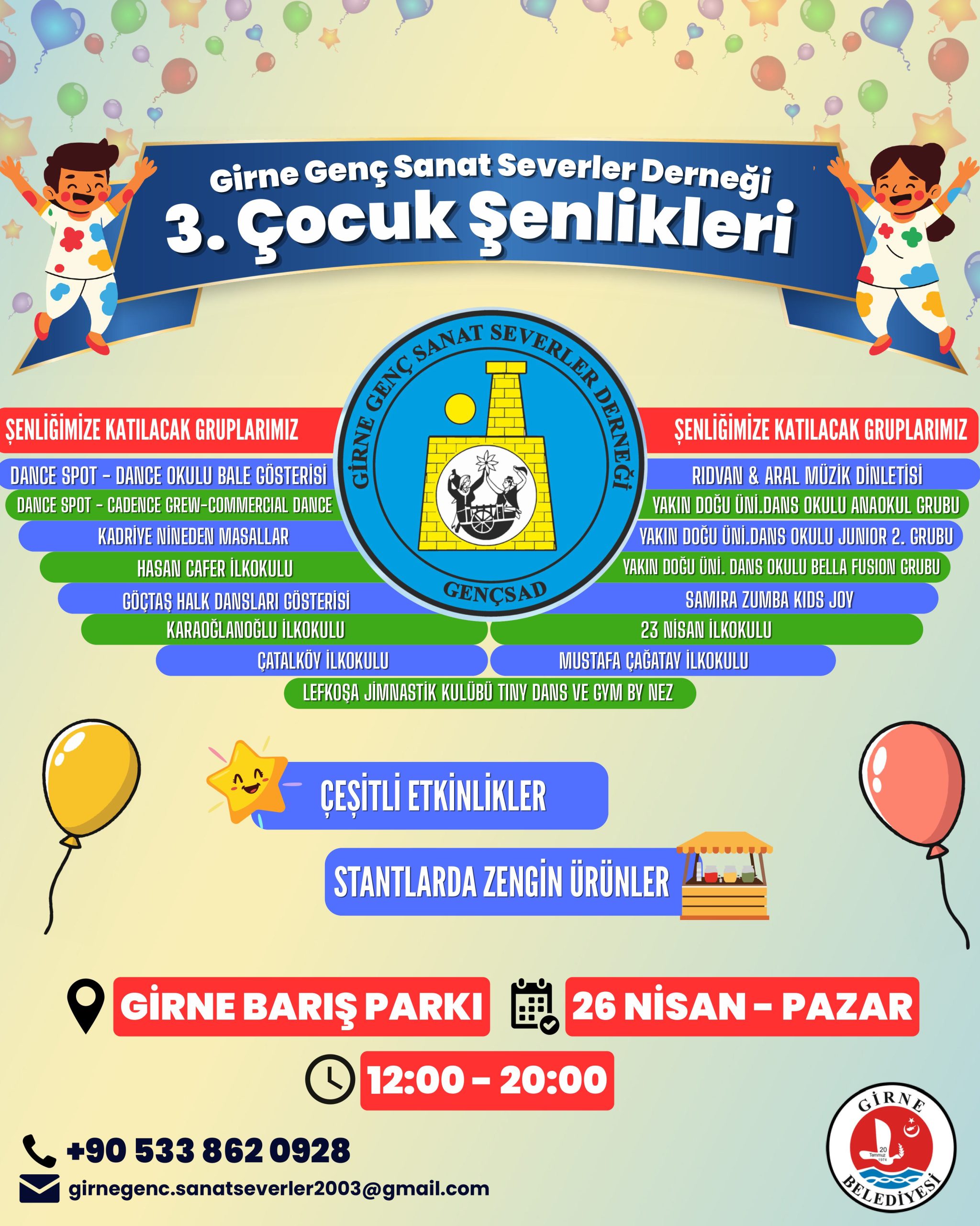 Girne Genç Sanat Severler Derneği’nden 3. Çocuk Şenliği…