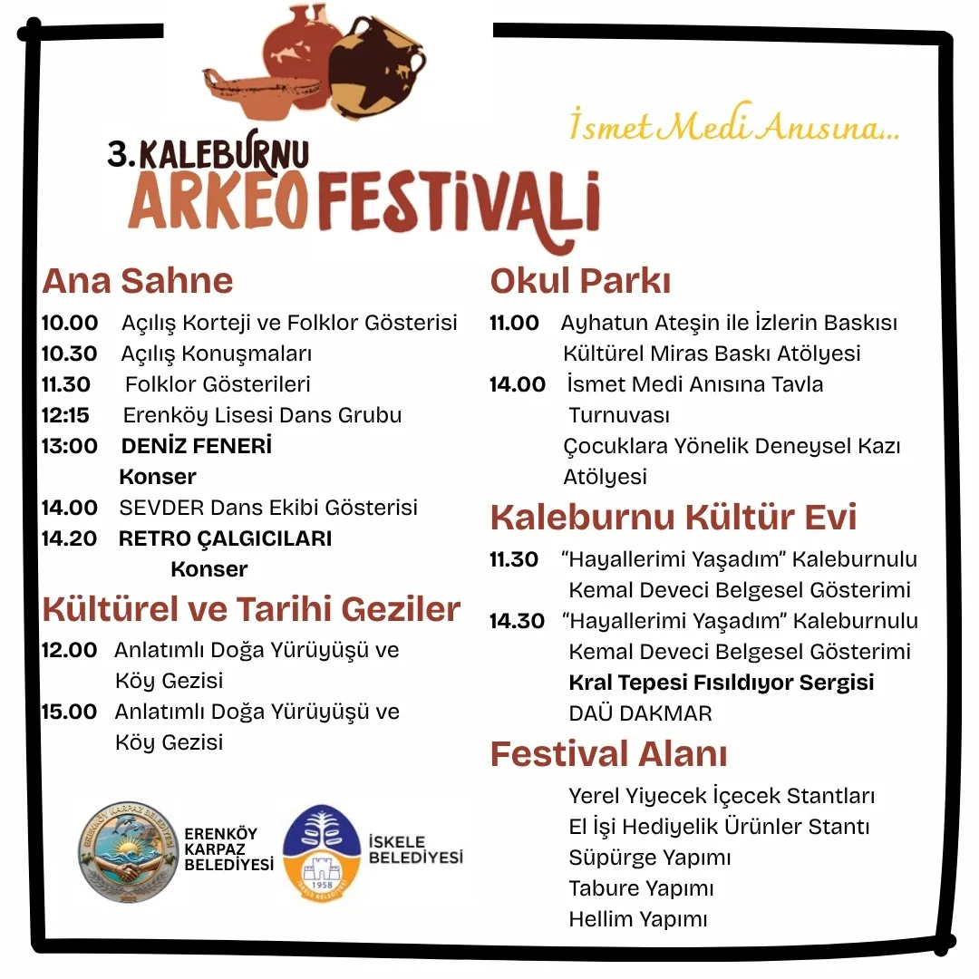 “Kaleburnu Arkeo Festivali”, pazar günü yapılacak
